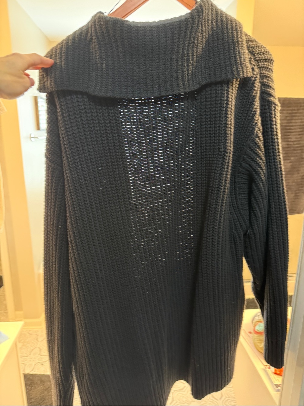 Free People Black Ribbed Button-Front Cardigan - Picture 6 of 7